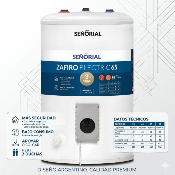 Producto - Termotanque Eléctrico Señorial Zafiro TESZ-65  65 Litros