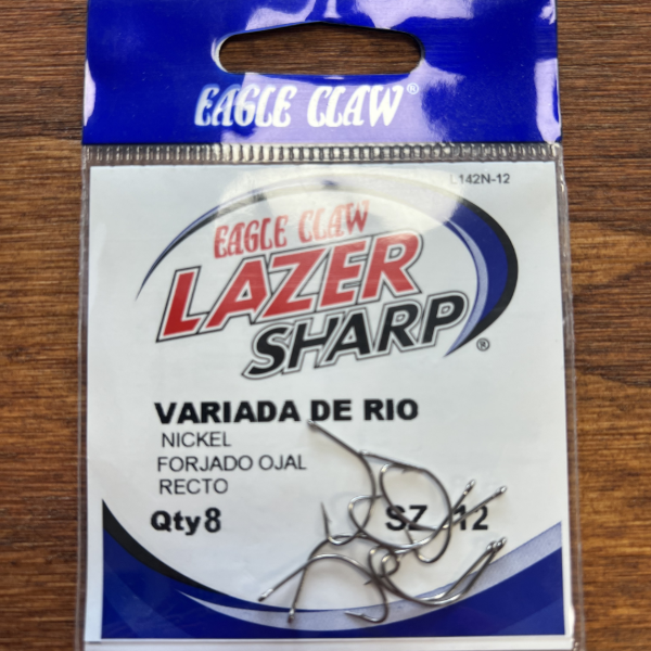Producto - Anzuelo Eagle Claw Lazer Sharp Nikel Forjado Ojal Recto N12 x8U