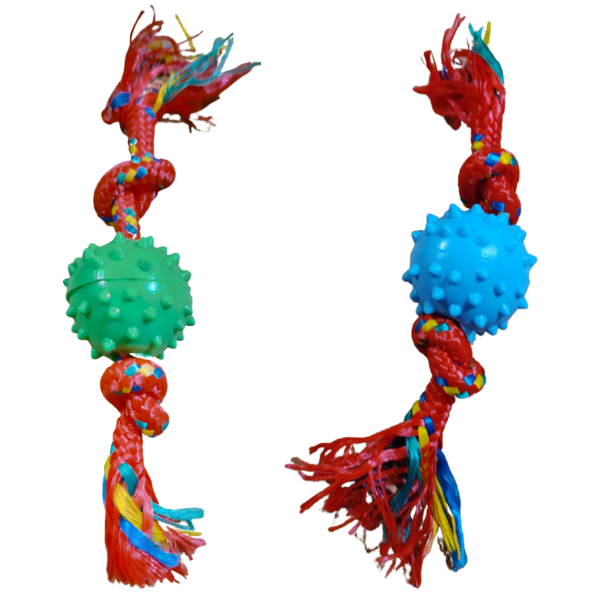 Producto - Pelota Mini Con Soga Y Puas Para Perros Pequeños Dental - 5