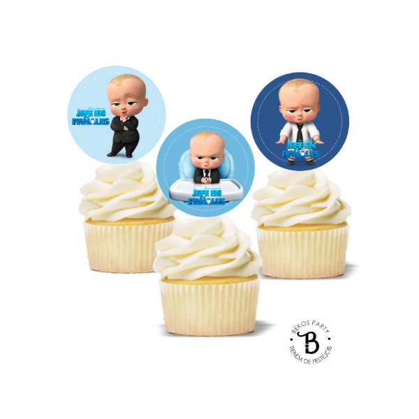 Producto - Topper Cupcake redondo x 10 Jefe en Pañales