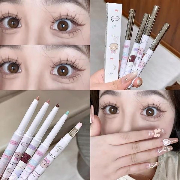 Producto - Delineador retráctil colores doble punta con brocha para difulminar CAPPUVINI