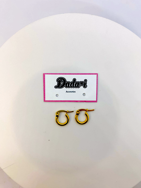 Producto - Aros argolla 0 acero dorado
