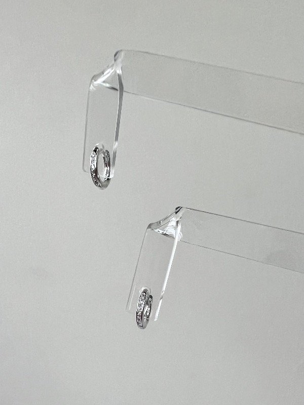 Producto - Mini argollas Plata 925 con cubics (9mm)