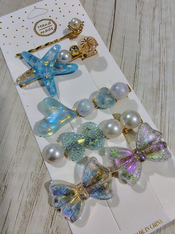 Producto - Set de hebillas x5 celeste