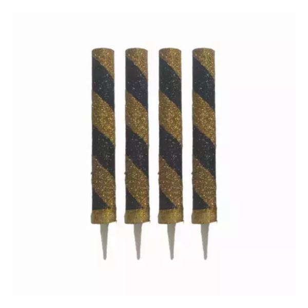 Producto - Bengala espiral con brillo x6un color negro y dorado