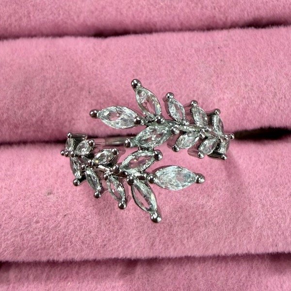 Producto - Anillo Hojitas Silver-Acero Talle 18