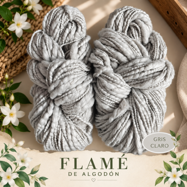 Producto - Combo Flame de Algodon Gris Claro (2 madejas)