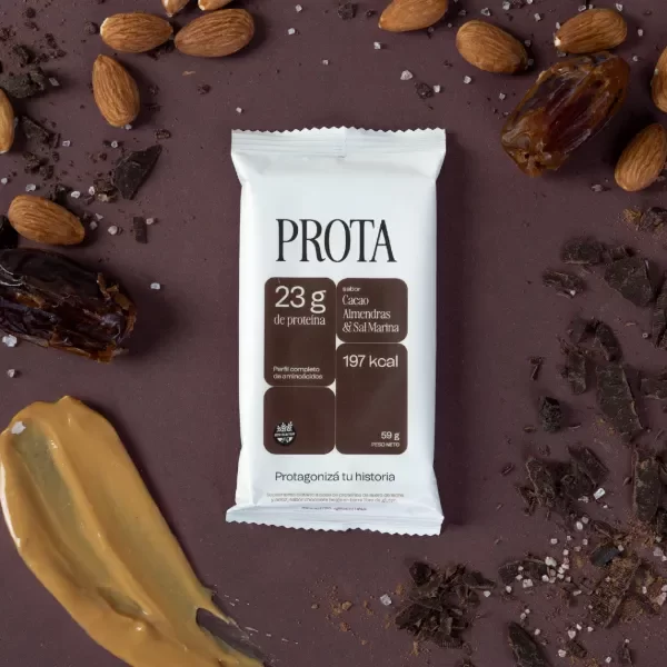 Producto - Barra Prota Cacao, Almendras y Sal Marina x 12uni