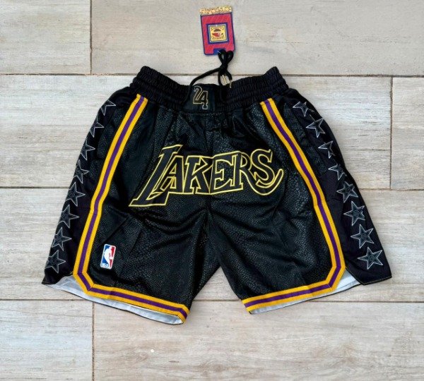 Producto - Short NBA LA Lakers Negro con detalles amarillos y violetas