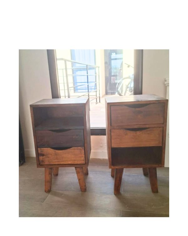 Producto - Mesitas de luz estilo escandinavo	/ 62x35x31