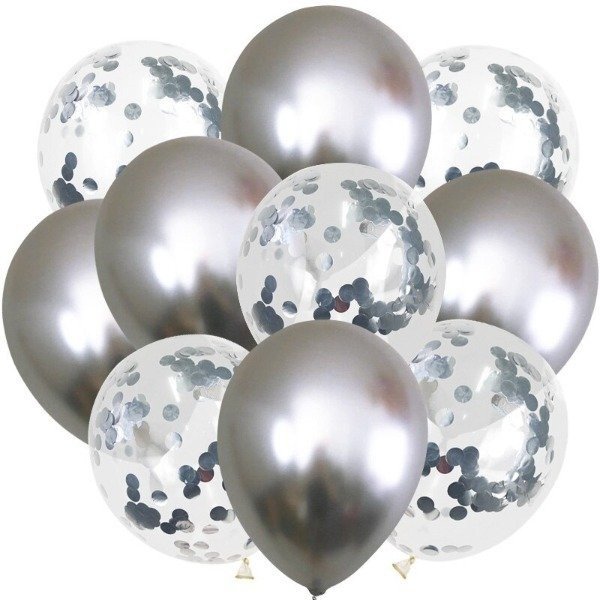 Producto - Set globo plateado x 10u