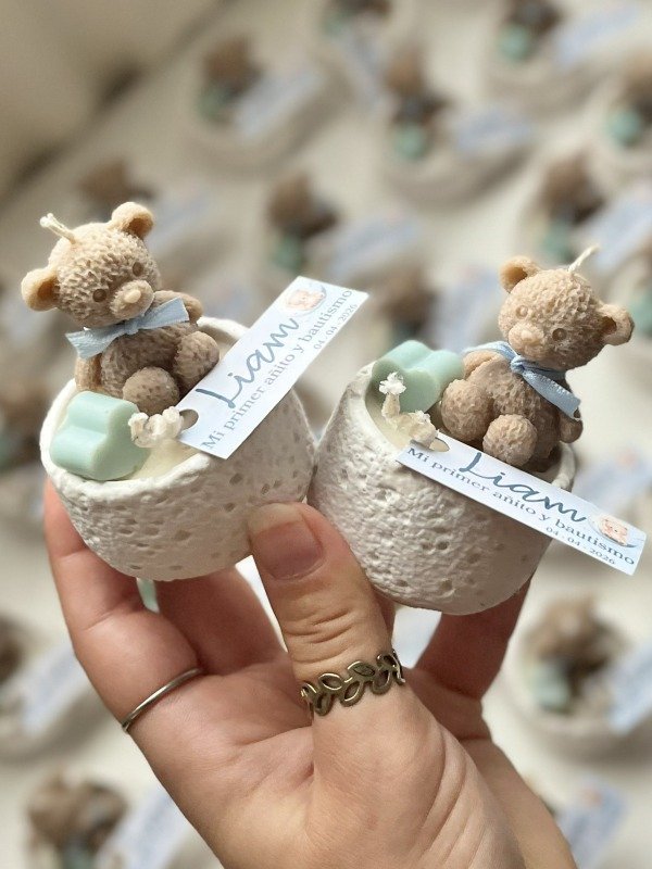 Producto - Kit de 20,40 y 60 Velas Osito Lunar. Souvenir Personalizado