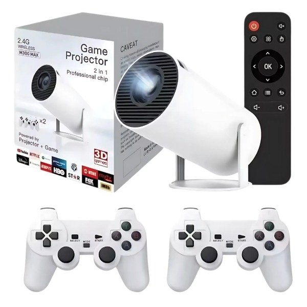 Producto - Proyector 4k 2 en 1 con juegos retro m300 max