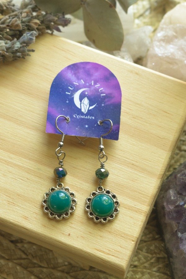 Producto - Aros con Ágata Verde