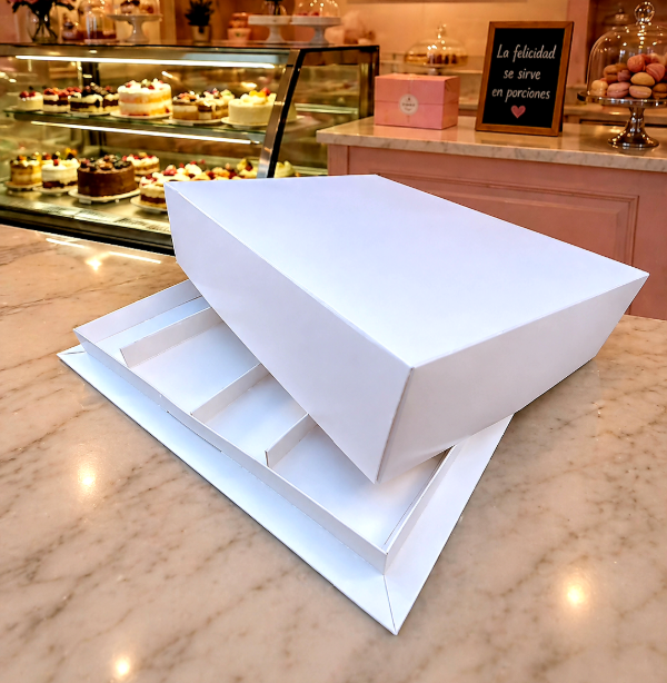 Producto - Caja degustacion con 4 diviciones 25x20x6 por 10 unidades