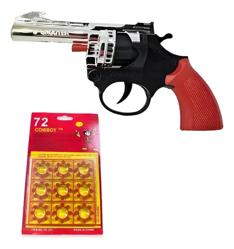 Producto - REVOLVER PISTOLA CEBITAS JUGUETE DE 8 DISPAROS + 72 CEBITAS X1
