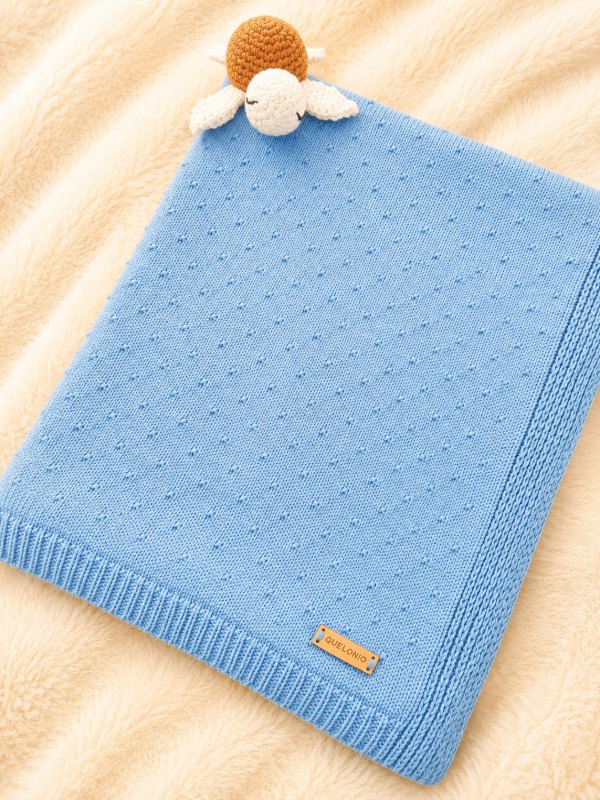 Producto - MANTA PINTITAS CELESTE MARE