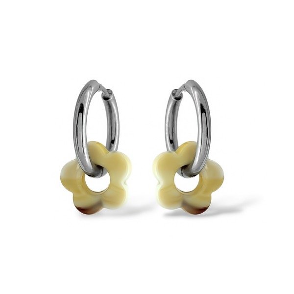 Producto - Argollas de acero quirúrgico con dije flor - Mix