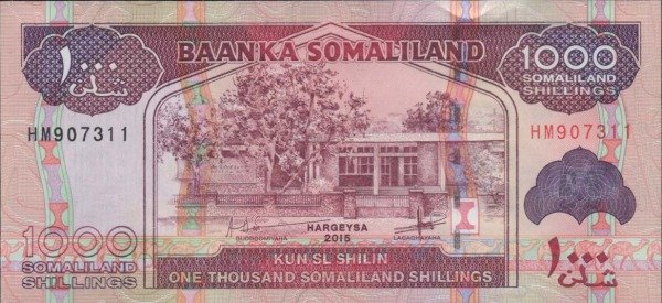 Producto - Somaliland [P 20] 1000 Shillings 2015. Rev: Barco. UNC