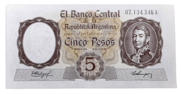 Producto - 5 Pesos Moneda Nacional (Fabregas - Campos) Bott.1919 Aunc
