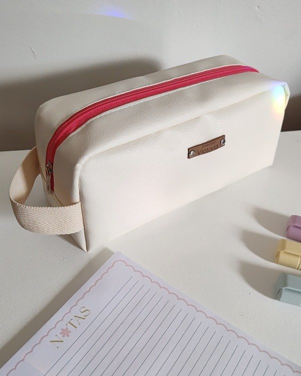 Producto - LUMI - ecocuero crema y coral - POR PEDIDO
