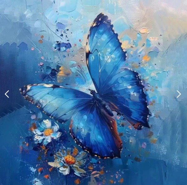 Producto - DIAMOND PAINTING 20X20 BASTIDOR PINTURA MARIPOSA AZUL