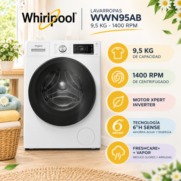 Producto - LAVARROPAS WHIRLPOOL WNQ95AB 9.5KG  1400RPM INVERTER