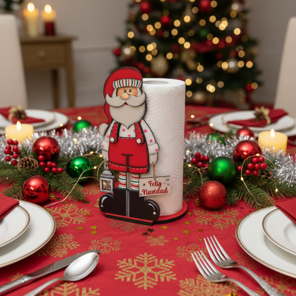 Producto - PORTA ROLLO DE COCINA PAPA NOEL FAROL NAVIDAD