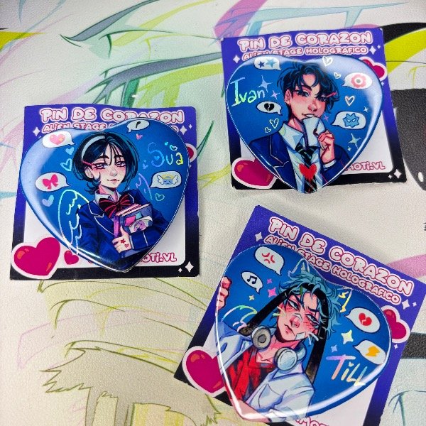 Producto - Pins de corazon foil alien stage school au