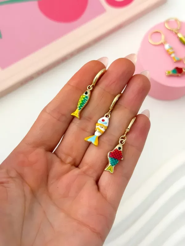 Producto - Aros Peces Acero Dorado