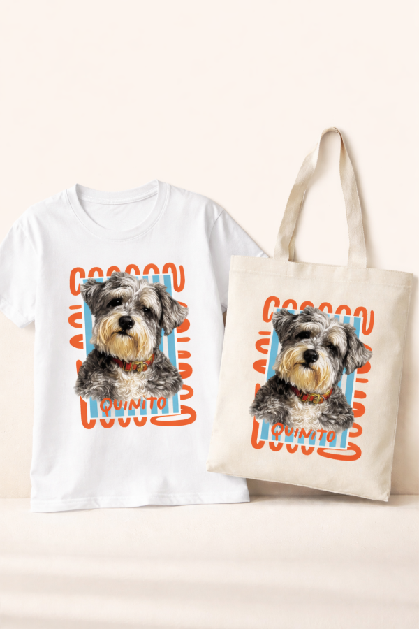 Producto - Combo Remeras + Bolsa lienzo 2-3 MASCOTAS