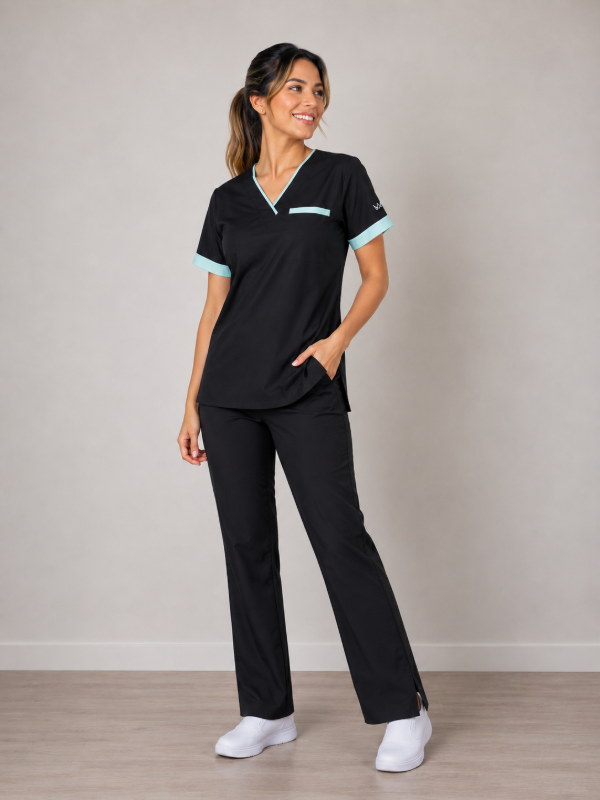 Producto - Ambo Wambo Indigo Spandex (Negro detalle Aqua) - 3