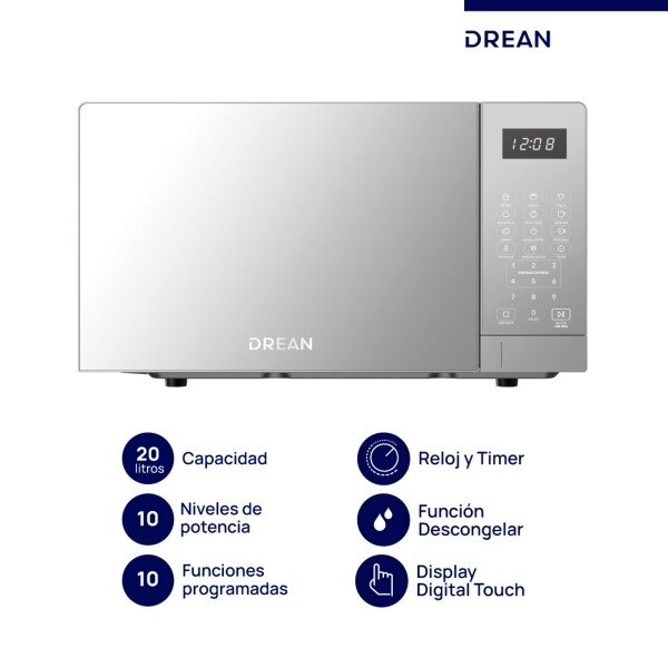 Producto - MICROONDAS DREAN DIGITAL 20LTS INOXIDABLE HMD20ARSB0