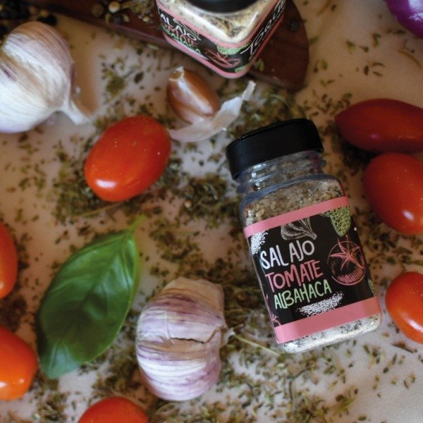 Producto - TOQUE SALES Sal Marina, Tomate, Albahaca y Ajo