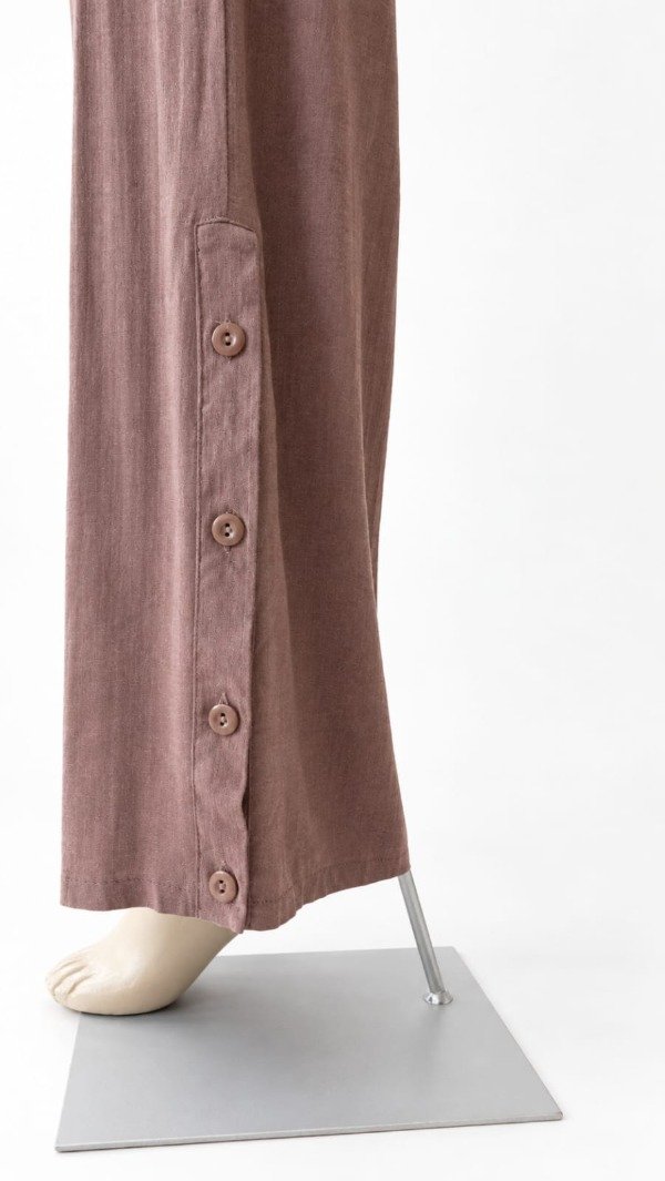 Producto - Pantalón Ancho con botones en los laterales Lino Liso (Art. 6189) - 2