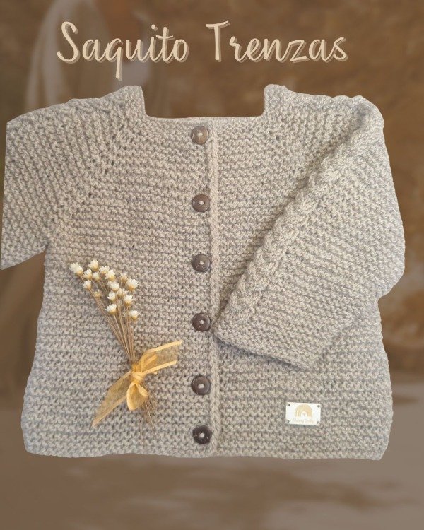Producto - Saquito Trenzas - Talle 0-3 meses