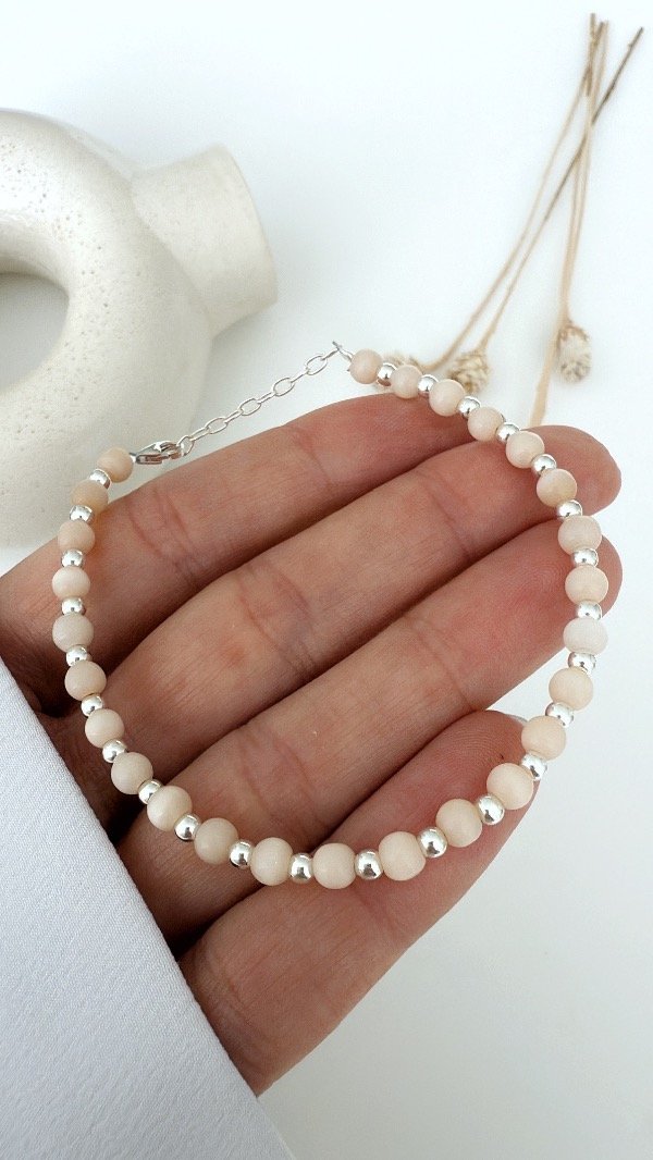 Producto - Pulsera bolitas nacar natural P925