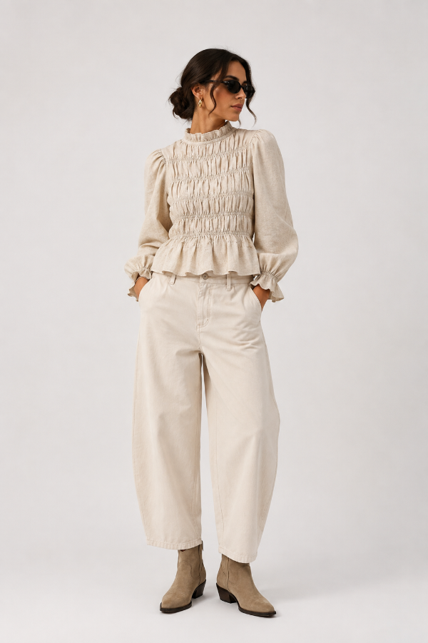 Producto - Pantalón barrel Camila crudo - 2