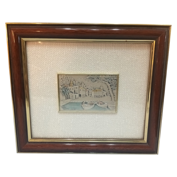 Producto - Antiguo Cuadro Plata 925 Repujado Origen Italiano 22cmx20cm