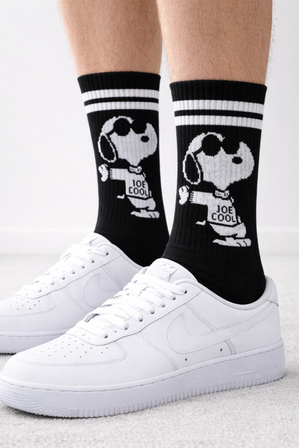 Producto - MEDIAS DOBLE ALGODÓN SNOOPY BLACK