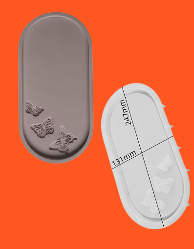Producto - Molde Silicona Bandeja Grande Ovalada 3 Mariposas