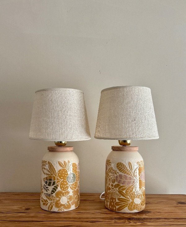 Producto - Lámpara Tambor Flor Ocre chica - A PEDIDO - 5