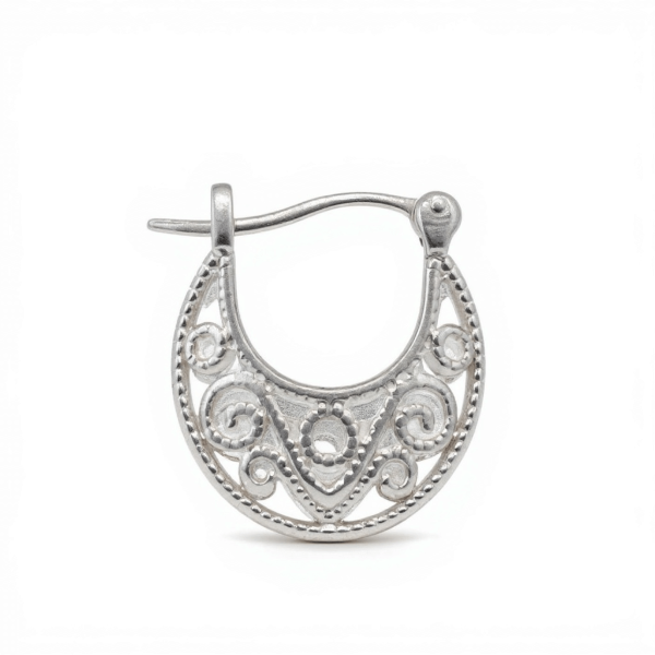 Producto - Aros Calados diseño Canasta -  1,8 Cm - Plata 925