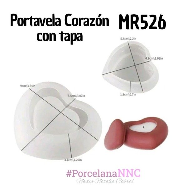 Producto - Portavela Corazón con tapa MR526