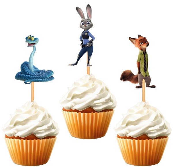 Producto - TOPPER CUPCAKE ZOOTOPIA FORMA X 10