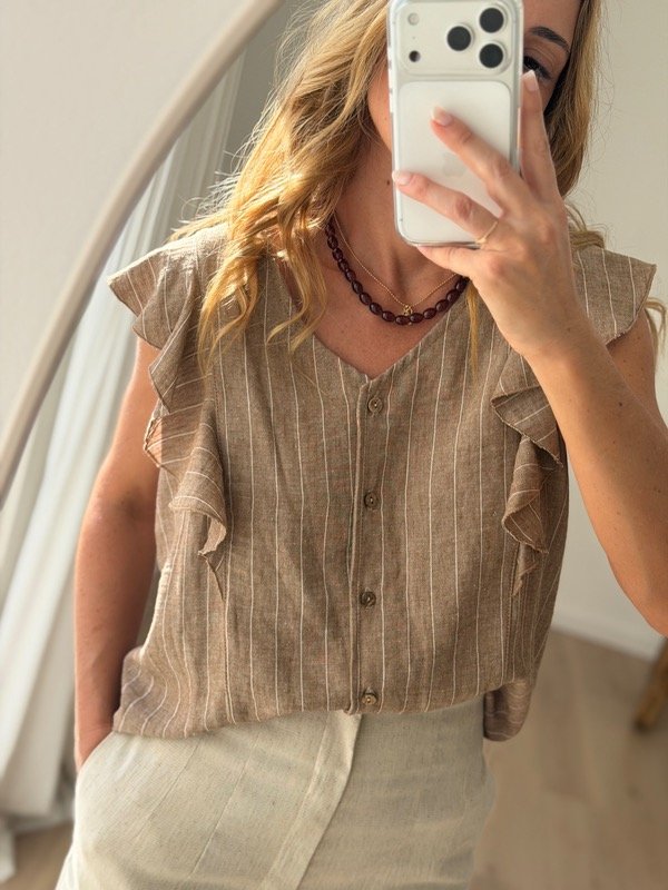 Producto - BLUSA VOLADOS LINO