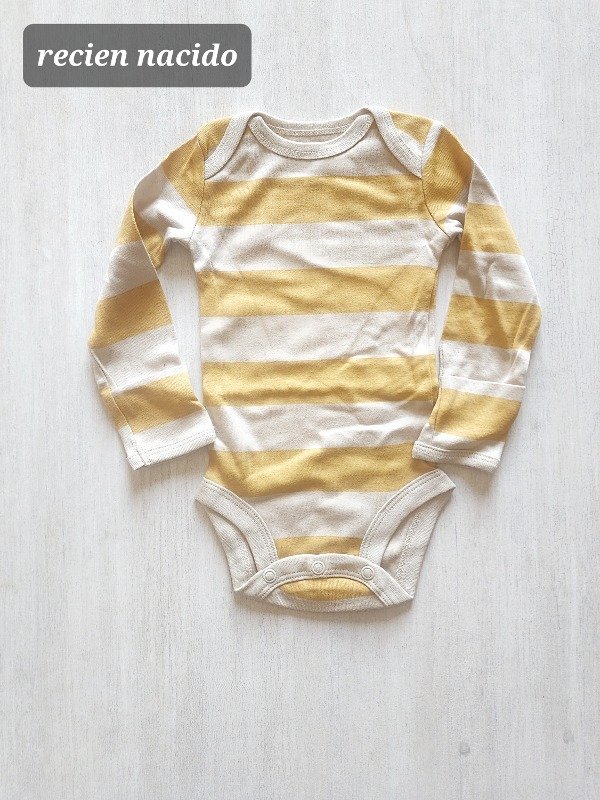 Body manga larga carters rn  rayado amarillo