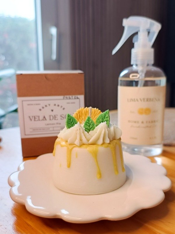 Producto - Box Aromático: Vela Pastel + Plato flor + Aromatizante + Tarjeta Dedicatoria - 2