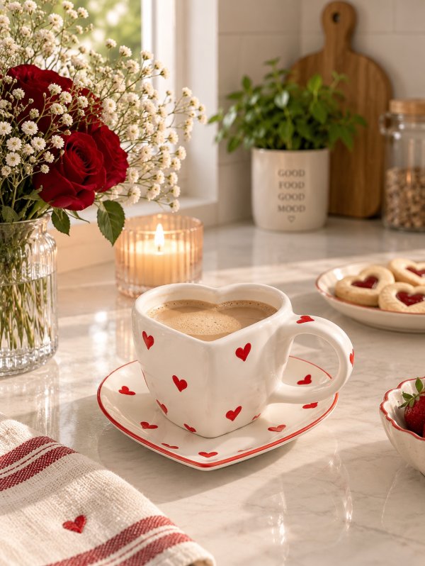 Producto - TAZA CORAZONES + PLATITO CORAZONES