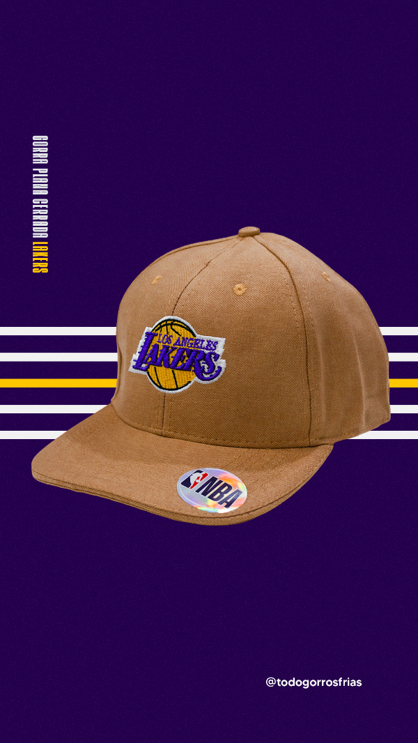 Producto - GORRA PLANA CERRADA LAKERS BEIGE